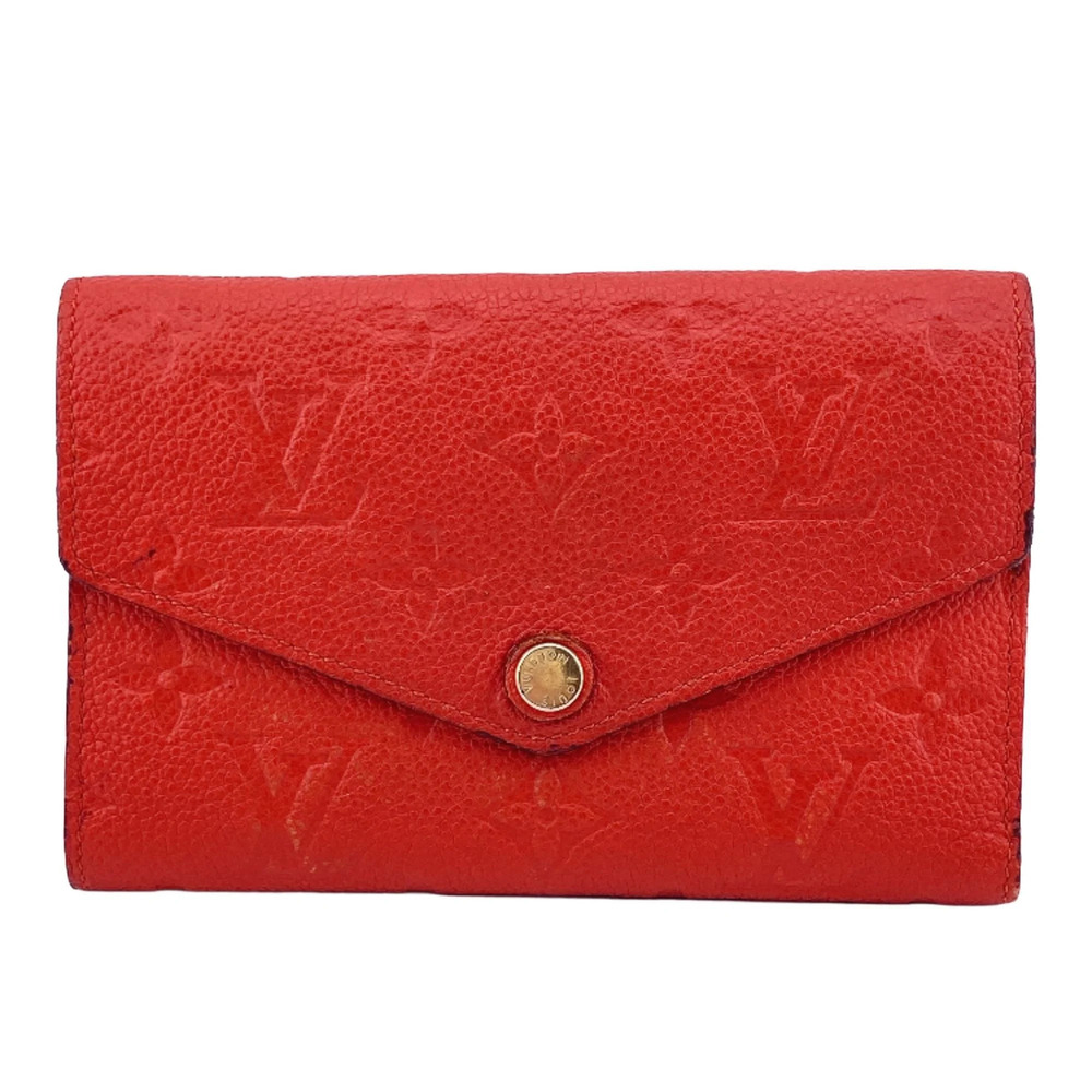 Louis Vuitton M60735 Portefeuille Curieuse Monogram Empreinte Red Tri-fold Wa...